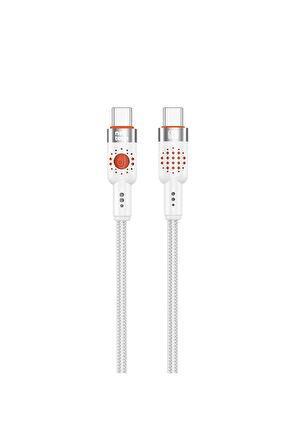 60w Sarj adaptörleri için uyumlu şarj kablosu 1 Metre Type-C To Type-C Şarj ve Data Kablosu (GRİ)