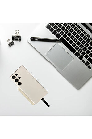 65W PD Siyah renk Type-C to Type-C Clip-On Kablo (Samsung/Xiaomi Uyumlu) Kısa Şarj & Senk. 20cm