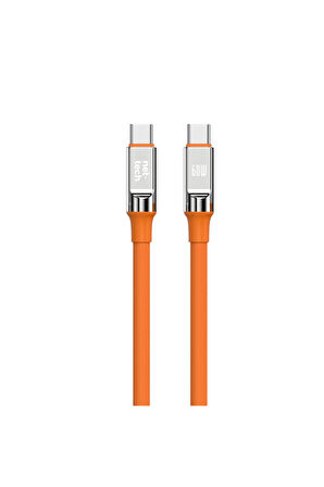 60W Süper Hızlı Turuncu Type-C to Type-C Şarj ve Data Kablosu (Görüntü Aktarım Destekli) 1 Metre