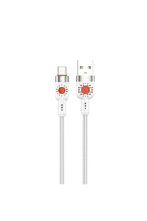 Beyaz renk sarj kablosu ve Data Kablosu Hızlı sarj 18 watt usb to type c kablo 1 metre