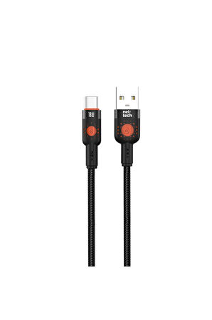 Siyah renk sarj kablosu ve Data Kablosu Hızlı sarj 18 watt usb to type c kablo 1 metre