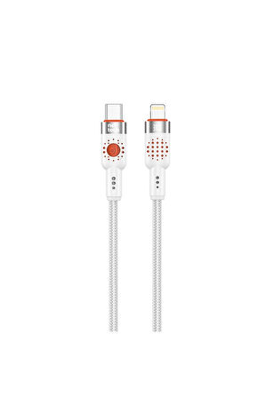 30w iphone adaptör uyumlu şarj kablosu 1 Metre Type-C To Lightning Şarj ve Data Kablosu (Beyaz renk)