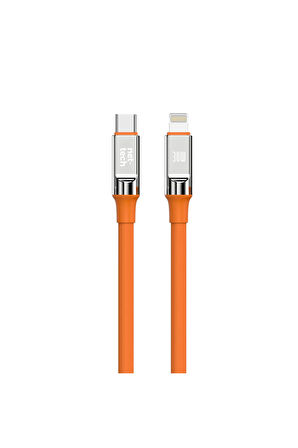 30w Süper Hızlı Turuncu renk Fast Şarj Kablosu Type-C To Lightning Şarj - Data Kablosu iphone uyumlu