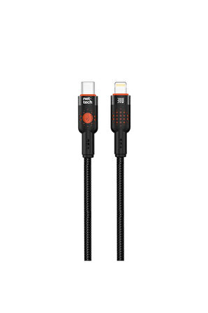30w iphone adaptör uyumlu şarj kablosu 1 Metre Type-C To Lightning Şarj ve Data Kablosu (Siyah renk)