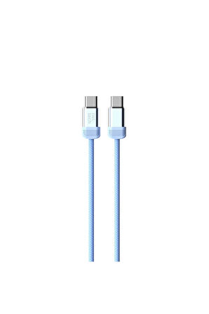 60 watt Mavi hızlı şarj iki ucu type-c  süper Hızlı Sarj kablosu(Görüntü aktarım+Hızlı sarj desteği)