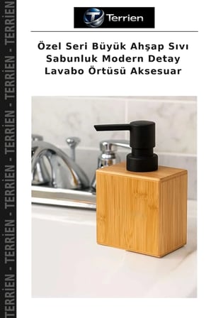 Özel Seri Büyük Ahşap Sıvı Sabunluk Modern Detay Lavabo Örtüsü Aksesuar