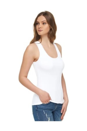 Kadın Siyah 3'lü Paket Likralı Modal İp Askılı  Atlet Body