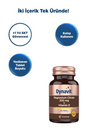 Dynavit Magnesium Citrat + Vitamin D 60 Tablet