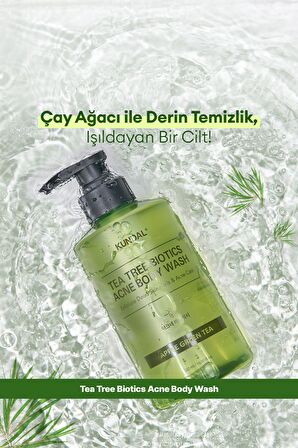 Akne Eğilimli Ciltler İçin Vücut Şampuanı KUNDAL Tea Treebiotics Acne Body Wash (Apple Green Tea)