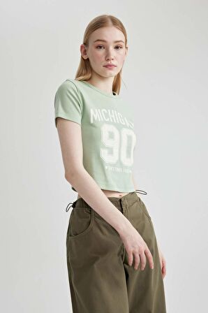 DeFacto Coool Fitted Baskılı Kısa Kollu Tişört B7064AX24SMGN1132