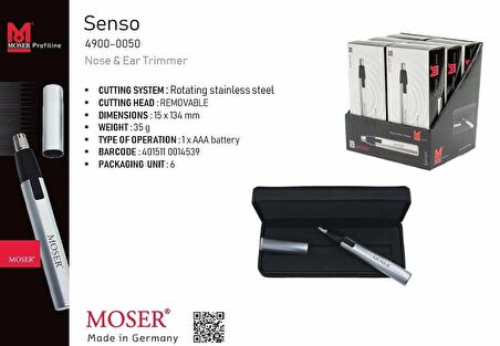 Moser Senso 4900-0050 Kulak-Burun Tüy Kesme Makinesi