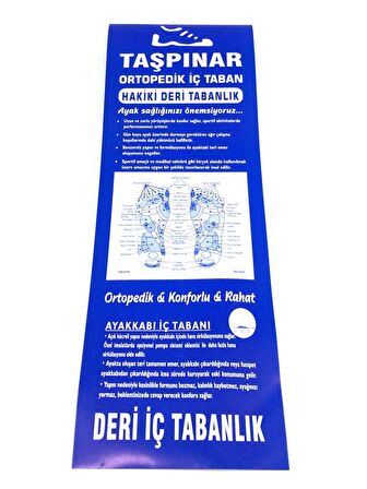 Taşpınar %100 Hakiki Deri Tam Ortopedik Kahverengi Ayakkabı Tabanlığı 40-45