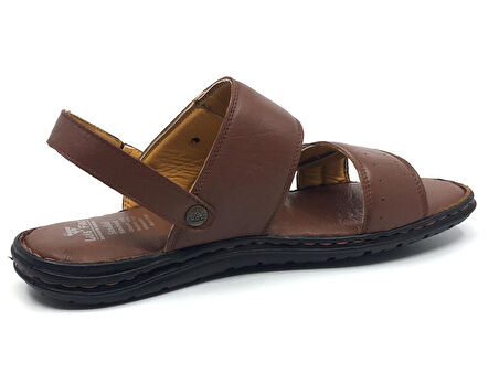 Luis Figo %100 Hakiki Deri Ortopedik Erkek Büyük Numara Sandalet Terlik 40-48