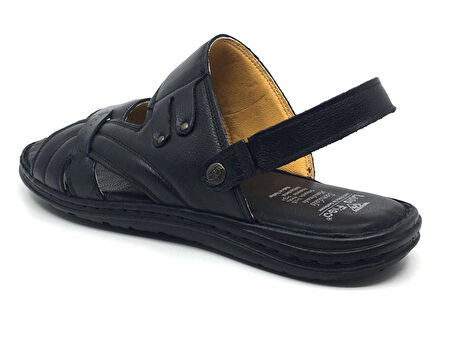 Luis Figo %100 Hakiki Deri Ortopedik Erkek Büyük Numara Sandalet Terlik 40-48