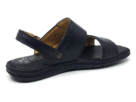 Luis Figo %100 Hakiki Deri Ortopedik Erkek Büyük Numara Sandalet Terlik 40-48