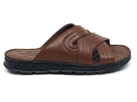 Taşpınar 205 Hakiki Deri İçi Dışı Ortopedik Erkek Yazlık Rahat Terlik 40-45