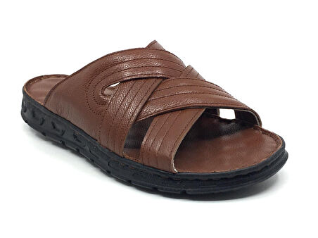 Taşpınar 205 Hakiki Deri İçi Dışı Ortopedik Erkek Yazlık Rahat Terlik 40-45