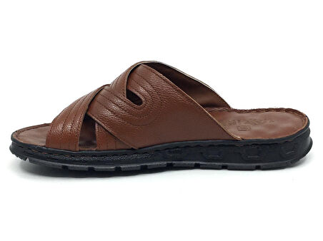 Taşpınar 205 Hakiki Deri İçi Dışı Ortopedik Erkek Yazlık Rahat Terlik 40-45