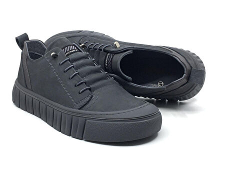 Taşpınar %100 Hakiki Nubuk Deri Erkek Günlük  Rahat Kışlık Sneaker Bağcıksız Ayakkabı Yeni Sezon 40-44