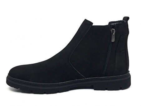 Taşpınar Baykara %100 Hakiki Deri Erkek Günlük Kışlık Rahat Kauçuk Kaymaz Taban İçi Komple Kürklü Klasik Bot Büyük Numara 40-47