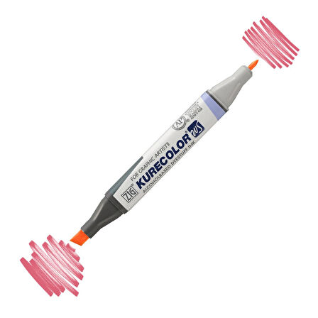 Zig Kurecolor Kc3000 Twin S Marker Kalem 204 Light Carmine