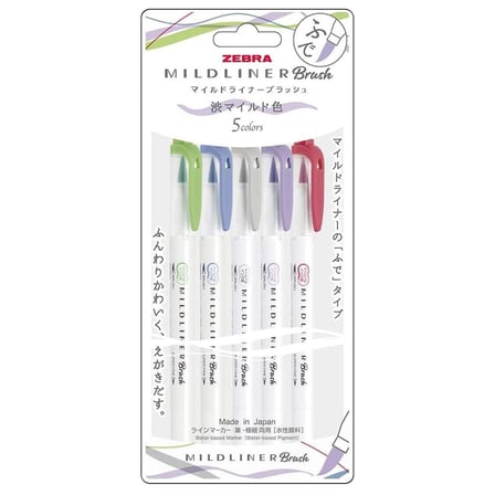 Zebra Mildliner Fırça Uçlu + Fosforlu Kalem Çift Uç WFT8-5C-NC-N