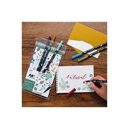 Tombow AB-T Dual Brush Pen G.Kalemi Seti Çift Uçlu Natural (Doğal Renkler) 6 Renk