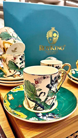 ROYKING CARLOTTA 6 LI KAHVE FİNCANI  BONE CHINA