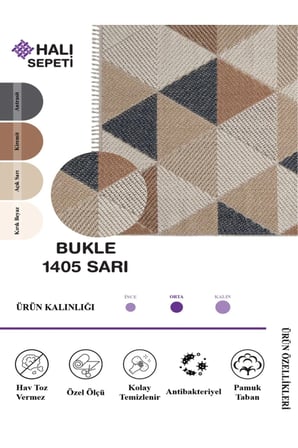 Enti Bukle 1405 Sarı Enti Bukle Hav Toz Vermez Hasır Dokulu Etnik Antialerji