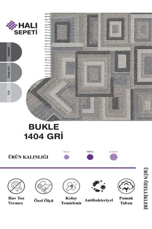 Enti Bukle 1404 Gri Iskandinav Halı Kesme Yolluk Salon Halı Koridor Oturma Odası Halısı