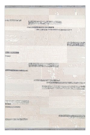 Halı Sepeti Safir A5336A Gri & Krem Halı – 14mm Hav, Robot Süpürge Uyumlu Salon & Koridor Halısı