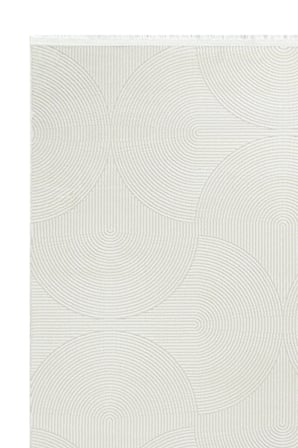 Halı Sepeti Duru Serisi 920A Krem Modern Desenli Makine Halısı Yumuşak Dokulu Hav Salon Halısı