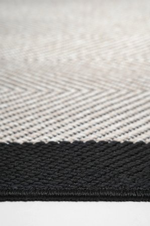 Halı Sepeti Sisal Plus 1147 Siyah - Bej Robot Süpürgeye Uygun Mutfak Halısı
