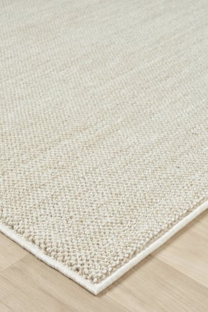 Seyran Petra 1081 Krem Düz Halı – 5 mm Polyester Jüt Taban Dokuma Halı | 2200 gr/m²