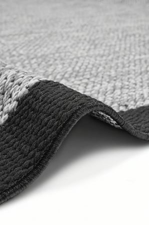 Noa Sisal SL19 Siyah - Gri Kaydırmaz, Leke Tutmayan Yıkanabilir Salon Mutfak Halısı