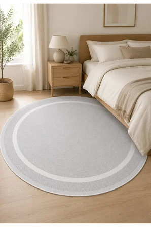 Modern Sisal 8001 Gri Krem Daire Leke Tutmayan Kaymaz Taban Salon Mutfak Koridor Balkon Halısı