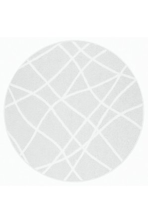Modern Sisal 8002 Beyaz Daire Leke Tutmayan Kaymaz Taban Salon Mutfak Koridor Balkon Halısı
