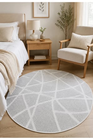 Modern Sisal 8002 Gri Krem Daire Leke Tutmayan Kaymaz Taban Salon Mutfak Koridor Balkon Halısı