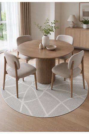 Modern Sisal 8002 Gri Krem Daire Leke Tutmayan Kaymaz Taban Salon Mutfak Koridor Balkon Halısı