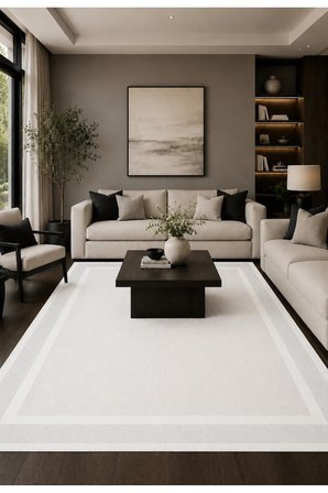 Modern Sisal 8001 Beyaz Leke Tutmayan Kaymaz Taban Salon Mutfak Koridor Balkon Halısı