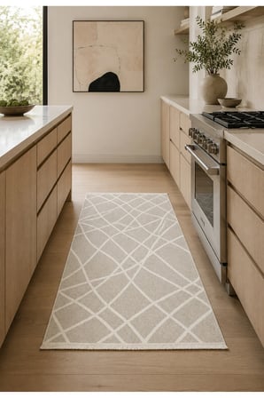 Modern Sisal 8002 Bej Krem Leke Tutmayan Kaymaz Taban Salon Mutfak Koridor Balkon Halısı
