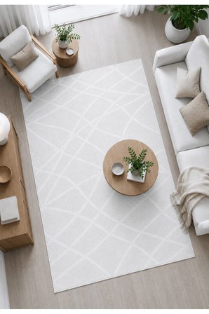 Modern Sisal 8002 Beyaz Leke Tutmayan Kaymaz Taban Salon Mutfak Koridor Balkon Halısı