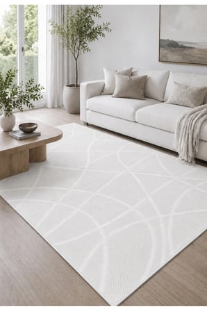 Modern Sisal 8002 Beyaz Leke Tutmayan Kaymaz Taban Salon Mutfak Koridor Balkon Halısı