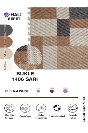 Enti Bukle 1406 Sarı Iskandinav Halı Kesme Yolluk Salon Halı Koridor Oturma Odası Halısı