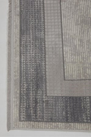 Enti Dora 1902 Gri Salon Halısı Kesme Yolluk Yumuşak Doku Kaymaz Tozumaz Halısı