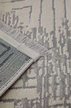 Enti Dora 1908 Beyaz Salon Halısı Kesme Yolluk Yumuşak Doku Kaymaz Tozumaz Halısı