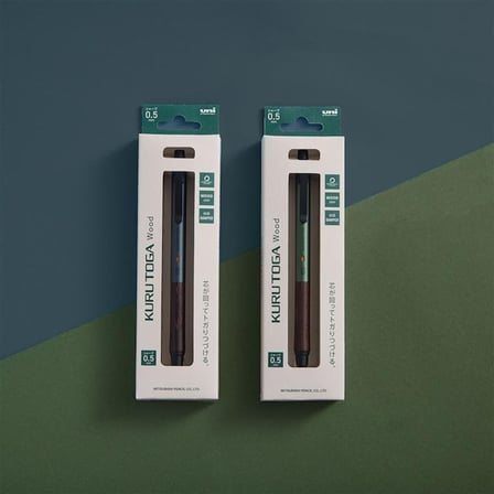 Mitsubishi Pencil Kurutoga Wood 0.5mm  Forest Green