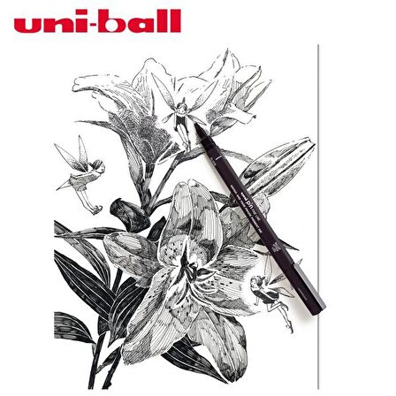 Uni-Ball Çizim Kalemi Akrilik Uçlu Fine Line Pin 0.8 MM Siyah PIN 08-200(S)