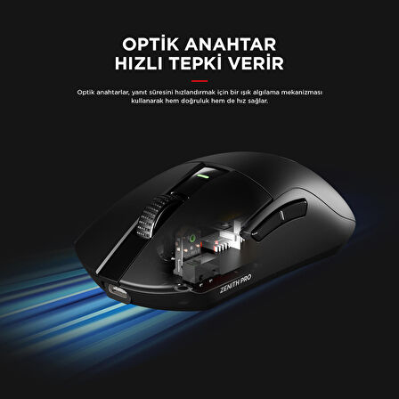 Rampage ZENITH PRO 4K 26000 DPİ Kablosuz Siyah Gaming Mouse