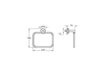 VitrA Minimax A44783 Halka Havluluk, Krom